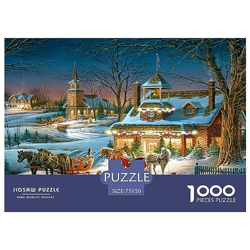 Christmas Town Puzzlespiel für Erwachsene, Weihnachtshaus-Puzzle, Lernspiele, Level: Hart von KoNsev