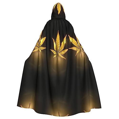 Goldener Cannabis 150 cm Kapuzenumhang Unisex Halloween Umhang für Teufel Hexe Zauberer Halloween Weihnachten Cosplay Goldener Cannabis 150 cm Kapuzenumhang Unisex Halloween Umhang für Teufel Hexe Zauberer Halloween Weihnachten Cosplay von KoNsev