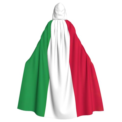 Italien-Flagge, Kapuzenumhang, Halloween, Mittelalter-Kostüm, Erwachsene, Cosplay, langer Umhang für Damen und Herren von KoNsev