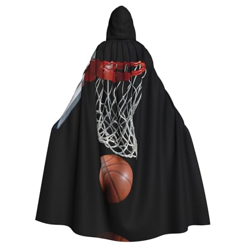 Kapuzenumhang mit Basketball-Druck, lang, für Halloween, Cosplay, Kostüme, 150 cm, Karneval, Fasching, Cosplay von KoNsev