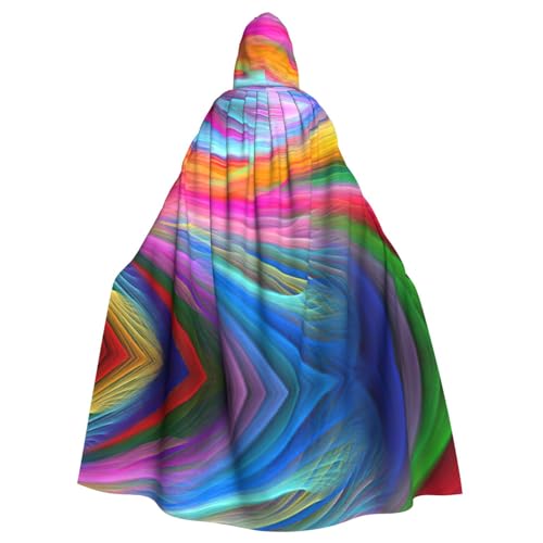 Kapuzenumhang mit Regenbogen-Ozeandruck, lang, für Halloween, Cosplay, Kostüme, 150 cm, Karneval, Fasching, Cosplay von KoNsev