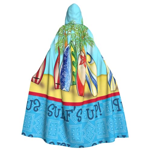 Kapuzenumhang mit Surfbrettmuster, lang, für Halloween, Cosplay, Kostüme, 150 cm, Karneval, Fasching, Cosplay von KoNsev