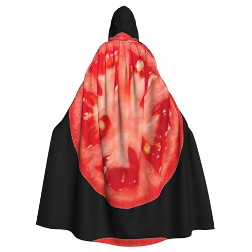 Kapuzenumhang mit Tomatenscheiben-Druck, lang, für Halloween, Cosplay, Kostüme, 150 cm, Karneval, Fasching, Cosplay von KoNsev