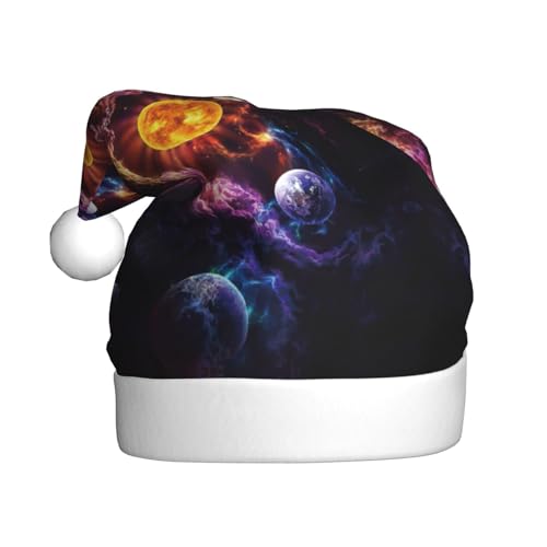 KoNsev Weihnachtsmütze Weihnachtsmütze für Erwachsene, Unisex für Weihnachten, Neujahr, Festliches Motto-Party-Zubehör, schöne Galaxie von KoNsev