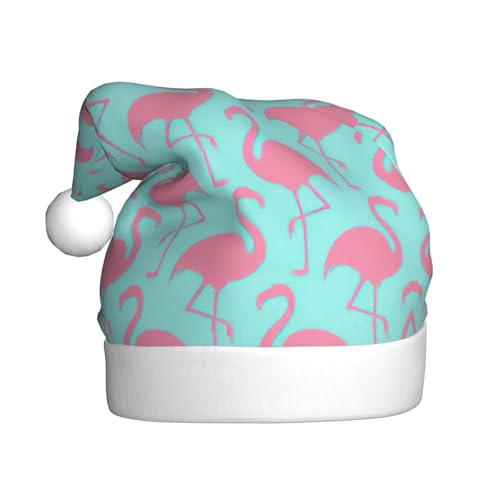 KoNsev Weihnachtsmütze für Erwachsene, Unisex für Weihnachten, Neujahr, Festliches Motto-Party-Zubehör, rosa Flamingo von KoNsev