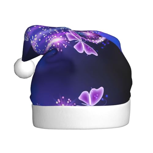 KoNsev Weihnachtsmütze für Erwachsene, Unisex für Weihnachten, Neujahr, festliches Motto-Party-Zubehör, Schmetterling, lila von KoNsev