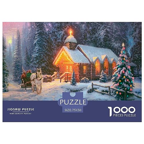 Puzzlespiel 1000 Teile Weihnachtsstadt für Erwachsene Weihnachtshaus Herausforderung Spiel für Erwachsene Familienaktivität von KoNsev