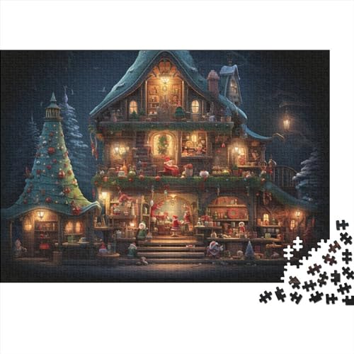 Weihnachtshaus 300-teiliges Puzzle-Spiel für Erwachsene, Weihnachtsstadt-Puzzle, Lernspiele, Level: Hart von KoNsev