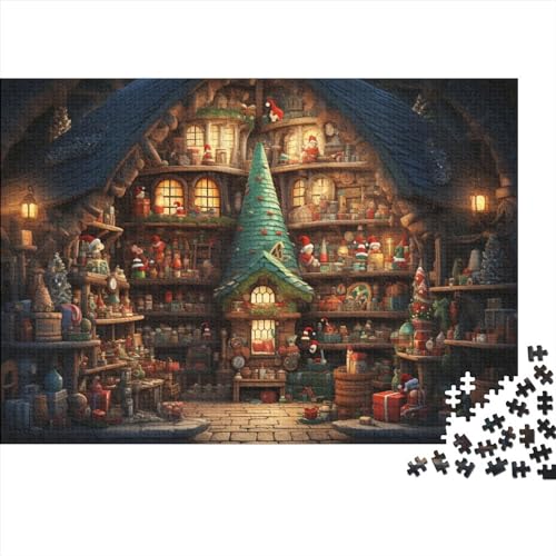 Weihnachtshaus-Puzzle, 1000 Teile, Weihnachtsstadt-Puzzles für Erwachsene, 1000 Teile, unmögliche Herausforderungen von KoNsev