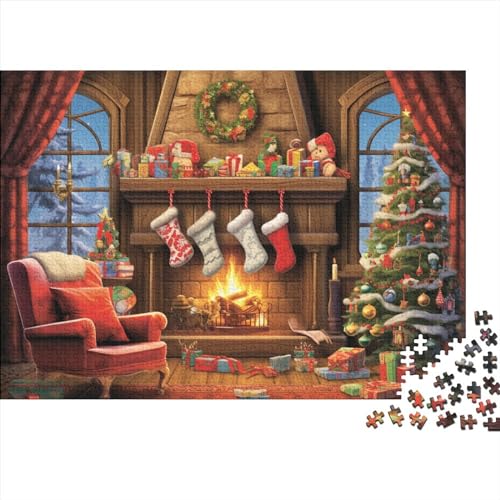 Weihnachtshaus-Puzzle, 1000 Teile für Erwachsene, Lernspiele für Erwachsene, herausforderndes Spiel von KoNsev