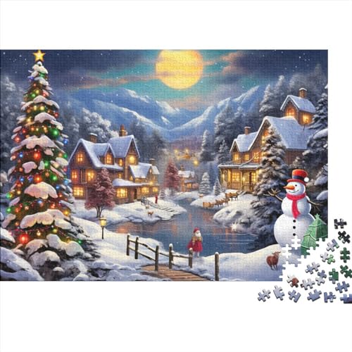 Weihnachtshaus-Puzzle, 300 Teile, Weihnachtsstadt-Puzzles für Erwachsene, 300 Teile, unmögliche Herausforderungen von KoNsev