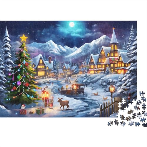 Weihnachtshaus-Puzzle, 500 Teile, Weihnachtsstadt-Puzzles für Erwachsene, 500 Teile, unmögliche Herausforderungen von KoNsev