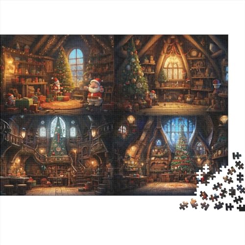 Weihnachtshaus-Puzzle-Spiel 1000 Teile für Erwachsene, Weihnachtsstadt, herausforderndes Spiel für Erwachsene, Level: hart von KoNsev