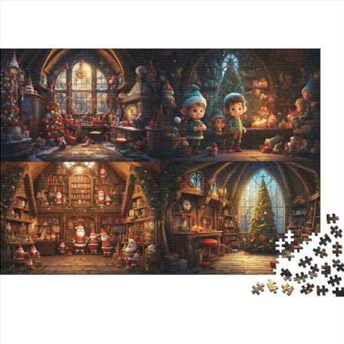 Weihnachtshaus-Puzzle-Spiel für Erwachsene, 500-teiliges Puzzle-Spiel für Erwachsene, Weihnachtsstadt-Puzzles, Lernspiele, Level: Hart von KoNsev