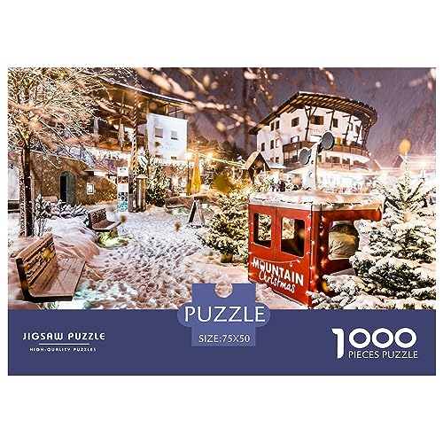 Weihnachtshaus-Puzzles für Erwachsene, 1000 Teile, Weihnachtsstadt, Erwachsenenpuzzle, Familienspiele, unmögliche Herausforderungen von KoNsev