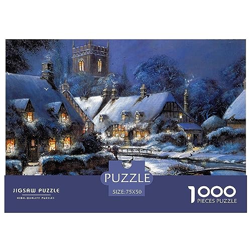 Weihnachtshaus-Puzzles für Erwachsene, 1000 Teile, Weihnachtsstadt, Erwachsenenpuzzle, Familienspiele, unmögliche Herausforderungen von KoNsev