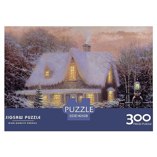 Weihnachtshaus-Puzzles für Erwachsene, 300 Teile, Weihnachtsstadt, Erwachsenenpuzzle, Familienspiele, unmögliche Herausforderungen von KoNsev