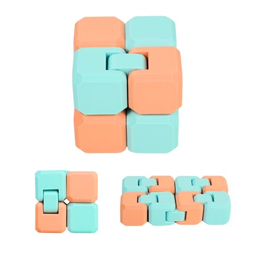 Fidget Cube Unendlichkeit Clicker Anti-Stress Ideen Geschenke Erwachsene – Geburtstag Weihnachten Party Angst Taschenformat Büro Klein Leicht Gadget Tier Druck Taste (Blau und Orange Pastell) von Koala Studio
