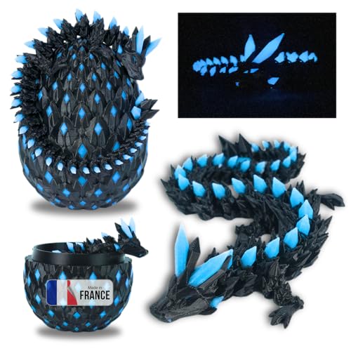 Gelenkdrache & Drachenei in 3D bedruckt, Dekoration, Universum, Fantasie, Fidget Toys, Spielzeug, Geschenkidee, einzigartige Dekoration, Haus, Schlafzimmer, Wohnzimmer, Kinder, fluoreszierend von Koala Studio