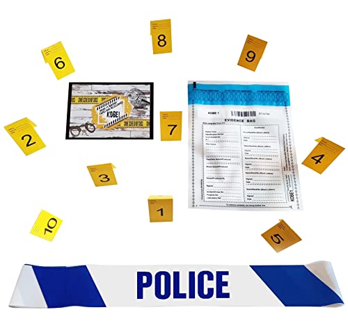 Kobe1 6m Police Absperrband (x1),Beweis Tasche (x2),Foto Beweis Rahmen,Beweismarkierung (1 bis 10), (7cm x 4cm Karten). von Kobe1