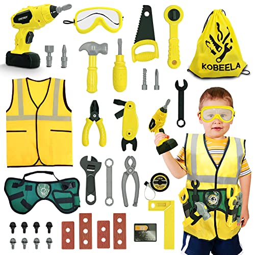 Kobeela Kinderwerkzeug, 44-teiliges Kinder Werkzeug Set mit Elektrische Spielzeug Bohrmaschine Werkzeuggürtel und Bauarbeiter Kostüm, Kleinkind Werkzeuge Spielzeug Geschenk für Kinder ab 3 Jahren Kobeela Kinderwerkzeug, 44-teiliges Kinder Werkzeug Set mit Elektrische Spielzeug Bohrmaschine Werkzeuggürtel und Bauarbeiter Kostüm, Kleinkind Werkzeuge Spielzeug Geschenk für Kinder ab 3 Jahren von Kobeela
