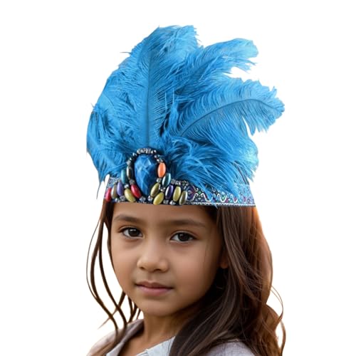 Kobilee Haarreifen Damen, Abschlussball Blumen Fascinator Frauen Mädchen Rot Weiss Kopfschmuck Hippie Indianer Tiara Bling Strass 1920s Stirnband für Karneval Party von Kobilee