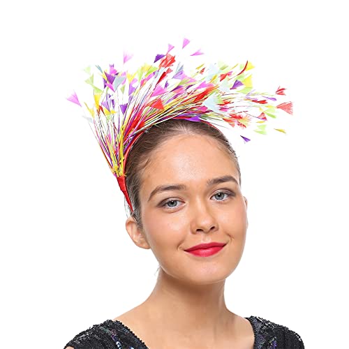 Kobilee Kopfschmuck 20er Jahre Damen - Bling 20er Jahre Fascinator Bunt Vintage Kopfschmuck Karneval Schwarzer Haarreif Abschlussball Hochzeit Hippie Kopfbedeckung für Karneval Party von Kobilee
