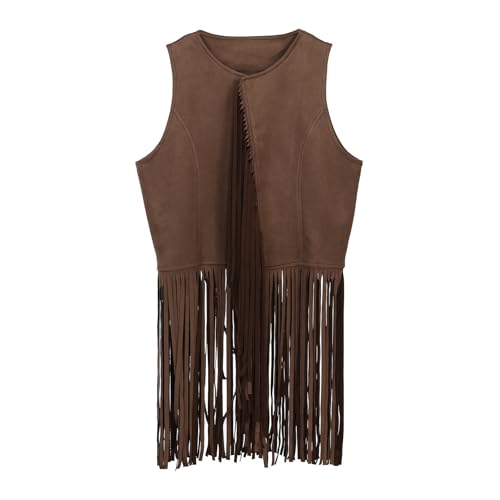 kostüm kinder, Jungen Mädchen Western Cowboy Cowgirl Outfits Oktoberfest Kostüm Jacke mit Fransen V-Ausschnitt Weste Kinder Hippie Wildwest Outfit von Kobilee