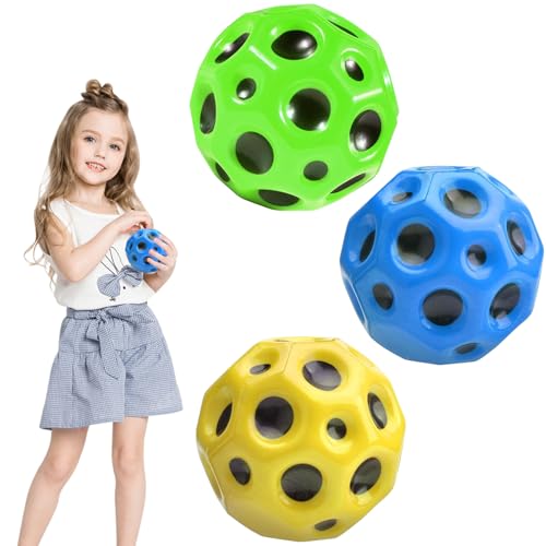 Kobmand 3 Stück Astro Jump Ball, Moon Ball Super Hohe Sprünge Gummiball Space Ball, 7 cm Springstöcke-Hüpfbälle Bouncing Balls Lightweight Foam Ball for Kids Party Gift von Kobmand