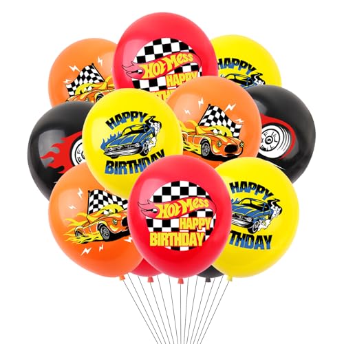 KOBOKO 16 Stück Hot Whels Geburtstag Deko Luftballons, Rennauto Geburtstagsdeko Ballons, Rennwagen Geburtstag Luftballons, Racing Car Ballons, Auto Latexballons für Deko Kindergeburtstag Babypartys KOBOKO 16 Stück Hot Whels Geburtstag Deko Luftballons, Rennauto Geburtstagsdeko Ballons, Rennwagen Geburtstag Luftballons, Racing Car Ballons, Auto Latexballons für Deko Kindergeburtstag Babypartys von Koboko