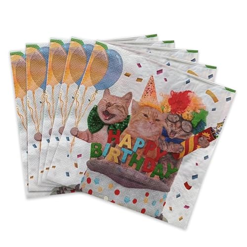 KOBOKO 20 Stück Katzen Servietten Kindergeburtstag, Katzen Geburtstag Deko Servietten, Papierservietten mit Katzenmotiv, Katze Geburtstag Party-Dekoration,Haustier Party Dekoration Servietten (Katzen) KOBOKO 20 Stück Katzen Servietten Kindergeburtstag, Katzen Geburtstag Deko Servietten, Papierservietten mit Katzenmotiv, Katze Geburtstag Party-Dekoration,Haustier Party Dekoration Servietten (Katzen) von Koboko