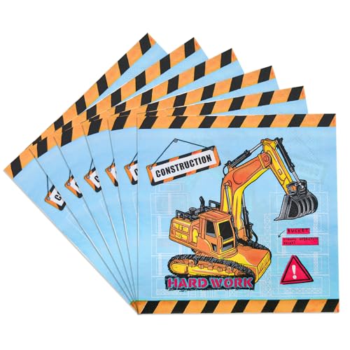 KOBOKO 20 Stück Servietten Bagger, Baustelle Servietten Kindergeburtstag, Bagger Servietten Deko Kindergeburtstag, Baufahrzeuge Papierservietten, Einweg Servietten für Kinder Geburtstag Deko, 33x33cm KOBOKO 20 Stück Servietten Bagger, Baustelle Servietten Kindergeburtstag, Bagger Servietten Deko Kindergeburtstag, Baufahrzeuge Papierservietten, Einweg Servietten für Kinder Geburtstag Deko, 33x33cm von Koboko