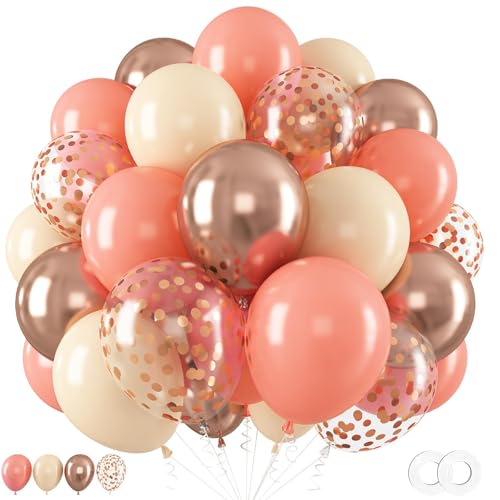 KOBOKO Luftballons Rosa Rosegold, 50 Stk Rosa Luftballons Pastell Geburtstag Deko Mädchen, Beige Ballons Geburtstag, Pink Balloons Deko Taufe Mädchen, Konfetti Ballons Rosegold Hochzeit Babyparty Deko KOBOKO Luftballons Rosa Rosegold, 50 Stk Rosa Luftballons Pastell Geburtstag Deko Mädchen, Beige Ballons Geburtstag, Pink Balloons Deko Taufe Mädchen, Konfetti Ballons Rosegold Hochzeit Babyparty Deko von Koboko