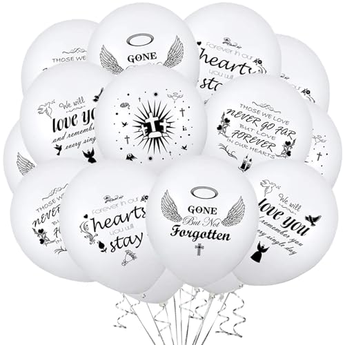 KOBOKO Beerdigung Helium Luftballons Weiß, 30 Stk 12 Zoll Trauerfeier Latexballons, Beerdigung Deko Luftballons weiß, Gedenken Begräbnis Luftballon, Wir Vermissen Dich Ballons Weiße Trauerfeier Deko KOBOKO Beerdigung Helium Luftballons Weiß, 30 Stk 12 Zoll Trauerfeier Latexballons, Beerdigung Deko Luftballons weiß, Gedenken Begräbnis Luftballon, Wir Vermissen Dich Ballons Weiße Trauerfeier Deko von Koboko