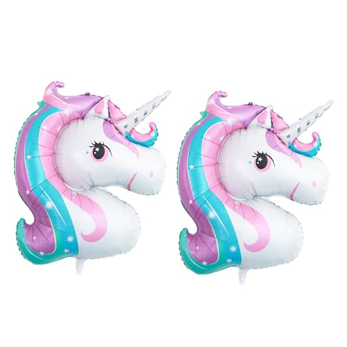 KOBOKO Einhorn Luftballon, 2 Stk Folienballon Einhorn Deko Kindergeburtstag Mädchen, XXL Einhorn Ballon Geburtstagsdeko, Einhorn Luftballons Geburtstag Mädchen für Einhorn Party Deko Hochzeitsdeko KOBOKO Einhorn Luftballon, 2 Stk Folienballon Einhorn Deko Kindergeburtstag Mädchen, XXL Einhorn Ballon Geburtstagsdeko, Einhorn Luftballons Geburtstag Mädchen für Einhorn Party Deko Hochzeitsdeko von Koboko