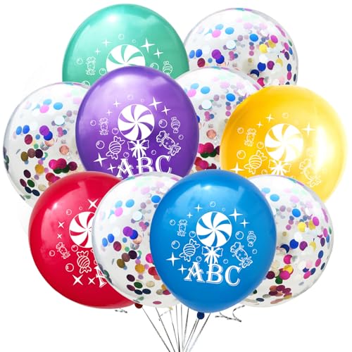 KOBOKO Einschulung Deko Bunt Luftballons, 10 Stk Luftballon Schulanfang Deko Einschulung Junge Mädchen 2025, Schulkind Deko Ballon Bunt, Schuleinführung Deko Konfetti Ballon mit ABC Zuckertüte Motiv KOBOKO Einschulung Deko Bunt Luftballons, 10 Stk Luftballon Schulanfang Deko Einschulung Junge Mädchen 2025, Schulkind Deko Ballon Bunt, Schuleinführung Deko Konfetti Ballon mit ABC Zuckertüte Motiv von Koboko