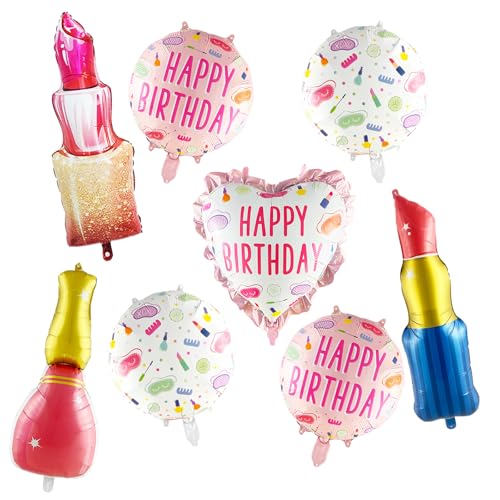 KOBOKO Folienballon Geburtstag Deko Frau, 8 Stk Luftballon Make Up Geburtstagsdeko Mädchen, Happy Birthday Deko Geburtstag Frau, Herz Ballon Beauty Party Mädchen für Geburtstag Hochzeit Party Deko KOBOKO Folienballon Geburtstag Deko Frau, 8 Stk Luftballon Make Up Geburtstagsdeko Mädchen, Happy Birthday Deko Geburtstag Frau, Herz Ballon Beauty Party Mädchen für Geburtstag Hochzeit Party Deko von Koboko