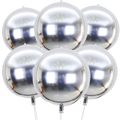 KOBOKO XXL Luftballons Silber, 6 Stück Folienballon, 18 Zoll Helium Ballon, 4D Große Luftballons Party Deko, Party Ballons für Geburtstag, Hochzeit, Jubiläen KOBOKO XXL Luftballons Silber, 6 Stück Folienballon, 18 Zoll Helium Ballon, 4D Große Luftballons Party Deko, Party Ballons für Geburtstag, Hochzeit, Jubiläen von Koboko