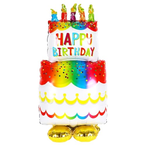 KOBOKO Happy Birthday Ballon Torten, Happy Birthday Luftballon Stehend, XXL Folienballon Geburtstag, Helium Ballons Geburtstag Groß Geburtstagsdeko, Kuchen Folienballon für Kindergeburtstag Party Deko KOBOKO Happy Birthday Ballon Torten, Happy Birthday Luftballon Stehend, XXL Folienballon Geburtstag, Helium Ballons Geburtstag Groß Geburtstagsdeko, Kuchen Folienballon für Kindergeburtstag Party Deko von Koboko