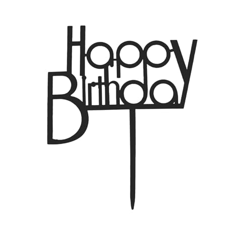 KOBOKO Happy Birthday Tortendeko Schwarz,Happy Birthday Cake Topper Acryl,Kuchendeko Geburtstag Mann Frau,Tortendeko Geburtstag Mädchen Jungen,Torten Deko Happy Birthday Kuchen Deko 11x14,7cm KOBOKO Happy Birthday Tortendeko Schwarz,Happy Birthday Cake Topper Acryl,Kuchendeko Geburtstag Mann Frau,Tortendeko Geburtstag Mädchen Jungen,Torten Deko Happy Birthday Kuchen Deko 11x14,7cm von Koboko