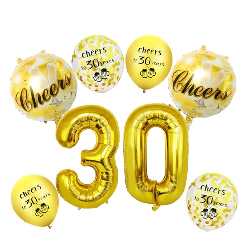 KOBOKO Luftballon 30 Geburtstag Männer Deko, Luftballons 30. Geburtstag, Gold Ballon Deko 30 Geburtstage Mann, Folienballon 30 Gold für 30er Geburtstage, Konfetti Ballons Geburtstagsdeko 30 Frau Mann KOBOKO Luftballon 30 Geburtstag Männer Deko, Luftballons 30. Geburtstag, Gold Ballon Deko 30 Geburtstage Mann, Folienballon 30 Gold für 30er Geburtstage, Konfetti Ballons Geburtstagsdeko 30 Frau Mann von Koboko