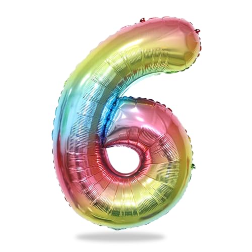 KOBOKO Zahlen Luftballon 6 Jahre, 40 Zoll XXL Folienballon 6 Geburtstagsdeko, Luftballons Zahlen Groß 6. Geburtstag Mädchen, Zahl Deko Helium Ballon 6 Geburtstag, Farbverlauf Zahlenluftballons KOBOKO Zahlen Luftballon 6 Jahre, 40 Zoll XXL Folienballon 6 Geburtstagsdeko, Luftballons Zahlen Groß 6. Geburtstag Mädchen, Zahl Deko Helium Ballon 6 Geburtstag, Farbverlauf Zahlenluftballons von Koboko