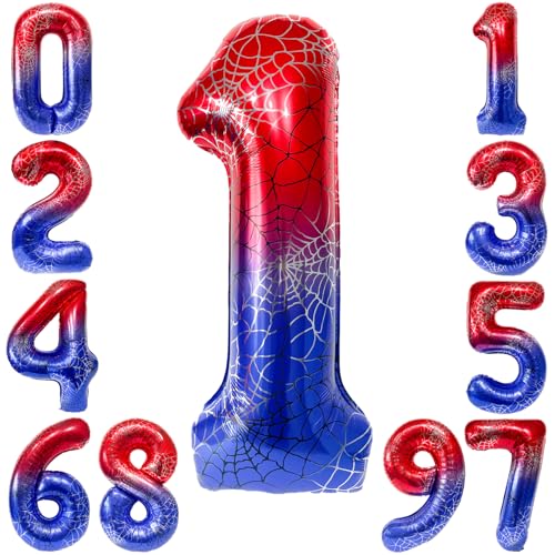 KOBOKO Spidey Geburtstagsdeko Luftballon 1. Geburtstag, 40 Zoll Spider Zahlen Luftballon 1 Geburtstag Junge, 101 cm Folienballon Zahl 1, Spider Geburtstagsdeko 1 Jahr Junge, Ballon 1 Geburtstags Deko KOBOKO Spidey Geburtstagsdeko Luftballon 1. Geburtstag, 40 Zoll Spider Zahlen Luftballon 1 Geburtstag Junge, 101 cm Folienballon Zahl 1, Spider Geburtstagsdeko 1 Jahr Junge, Ballon 1 Geburtstags Deko von Koboko