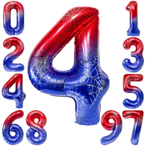 KOBOKO Spider Geburtstagsdeko 4 Jahre Junge, 40 Zoll Spider Luftballon 4 Jahre, 101 cm Spidey Folienballon Zahl 4, Spider Deko Luftballons 4. Geburtstag Junge, Superhelden Deko Ballon 4 Geburtstag KOBOKO Spider Geburtstagsdeko 4 Jahre Junge, 40 Zoll Spider Luftballon 4 Jahre, 101 cm Spidey Folienballon Zahl 4, Spider Deko Luftballons 4. Geburtstag Junge, Superhelden Deko Ballon 4 Geburtstag von Koboko