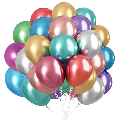 KOBOKO Luftballons Bunt Metallic, 50 Stück 12 Zoll Metallic Party Ballons Geburtstag Deko, Bunte Helium Ballon Geburtstagdeko, Luftballon Bunt für Geburtstag, Hochzeit, Babyparty, Feiertagsparty Deko KOBOKO Luftballons Bunt Metallic, 50 Stück 12 Zoll Metallic Party Ballons Geburtstag Deko, Bunte Helium Ballon Geburtstagdeko, Luftballon Bunt für Geburtstag, Hochzeit, Babyparty, Feiertagsparty Deko von Koboko