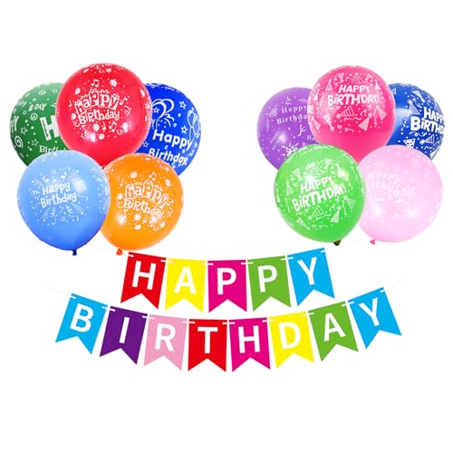 KOBOKO Luftballons Geburtstag Set, Bunte Ballons Geburtstag Happy Birthday Deko Banner, Luftballons Bunt Party Deko Geburtstags, Geburtstagsdeko Bunt Happy Birthday Ballon Girlande Geburtstags Deko KOBOKO Luftballons Geburtstag Set, Bunte Ballons Geburtstag Happy Birthday Deko Banner, Luftballons Bunt Party Deko Geburtstags, Geburtstagsdeko Bunt Happy Birthday Ballon Girlande Geburtstags Deko von Koboko