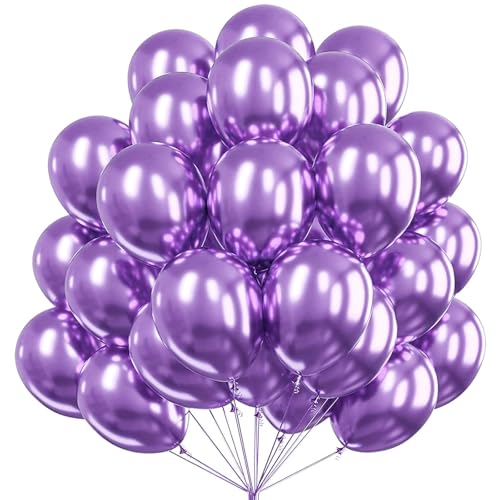 KOBOKO Luftballons Lila Metallic, 50 Stück 12 Zoll, Ballons für Geburtstag Mädchen, Deko Party, Helium Luftballon für Geburtstagsdeko, Hochzeit KOBOKO Luftballons Lila Metallic, 50 Stück 12 Zoll, Ballons für Geburtstag Mädchen, Deko Party, Helium Luftballon für Geburtstagsdeko, Hochzeit von Koboko