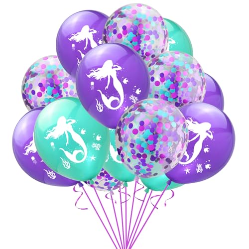 KOBOKO Meerjungfrau Geburtstag Deko, 15 Stück Luftballons Meerjungfrauen Geburtstag, Meerjungfrau Deko Helium Luftballons Kindergeburtstag, Konfetti Ballons Unterwasserwelt Kindergeburtstag Party Deko KOBOKO Meerjungfrau Geburtstag Deko, 15 Stück Luftballons Meerjungfrauen Geburtstag, Meerjungfrau Deko Helium Luftballons Kindergeburtstag, Konfetti Ballons Unterwasserwelt Kindergeburtstag Party Deko von Koboko