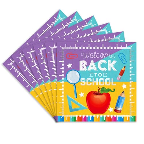 KOBOKO 20 Stück Servietten Einschulung,Schulkind 2025 Servietten,Deko Schulanfang Junge Mädchen,Papierservietten Schulanfang Deko,Paper Napkins für Schuleinführung Einschulung Tischdeko 33x33cm (C) von Koboko