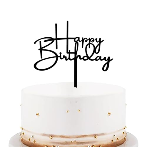 KOBOKO Schwarz Happy Birthday Cake Topper Acryl,Tortendeko Geburtstag,Kuchen Deko Geburtstag,Happy Birthday Tortendeko,Deko Torte Geburtstag Mann Frau Mädchen Jungen,Geburtstagsdeko Kuchen 13,2x13,8cm KOBOKO Schwarz Happy Birthday Cake Topper Acryl,Tortendeko Geburtstag,Kuchen Deko Geburtstag,Happy Birthday Tortendeko,Deko Torte Geburtstag Mann Frau Mädchen Jungen,Geburtstagsdeko Kuchen 13,2x13,8cm von Koboko